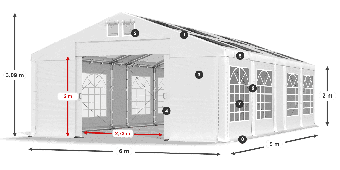 Krov: MS 580 PVC Zidovi: SD 500 PVC Legenda od 2 m