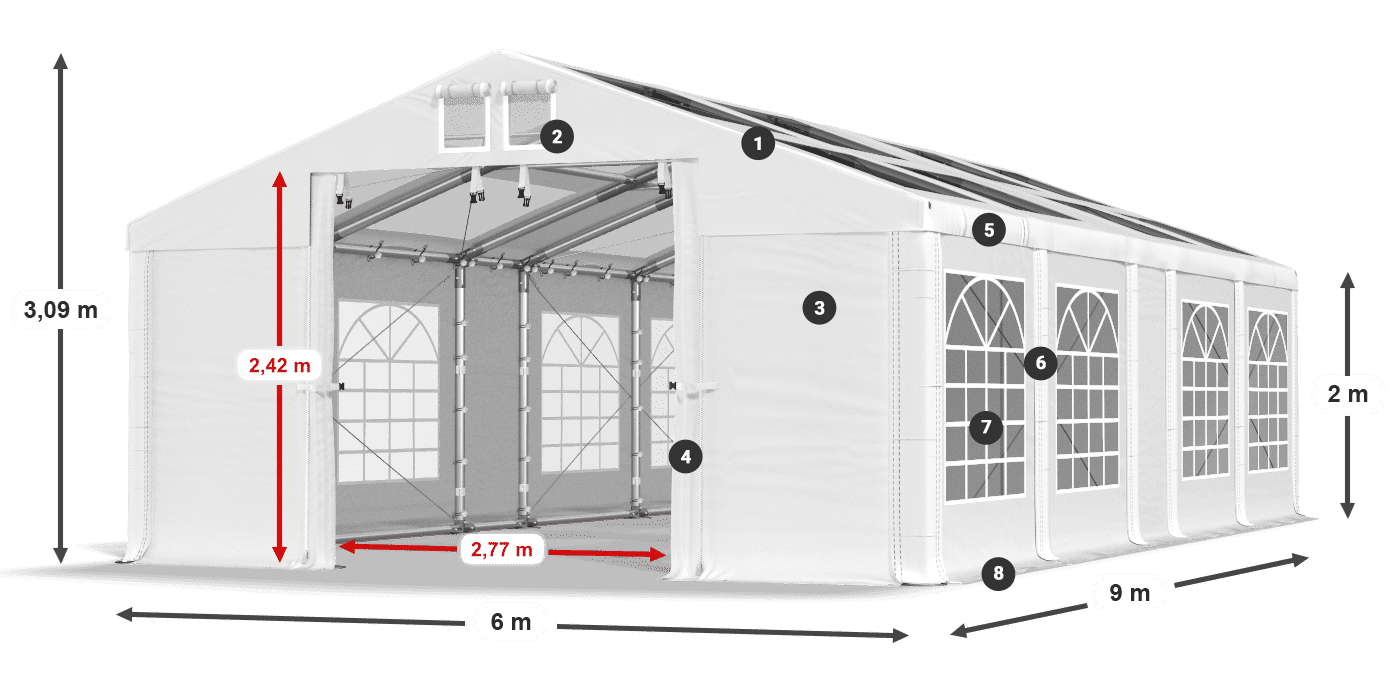 Krov: MS 580 PVC Zidovi: SD 500 PVC Legenda od 2 m