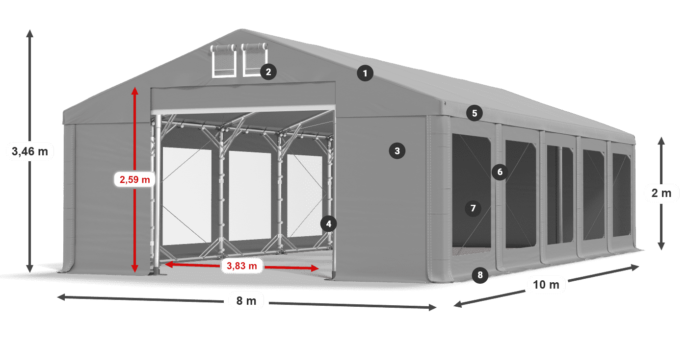 Krov: FR 620 PVC Zidovi: MS 580 PVC Legenda od 2 m