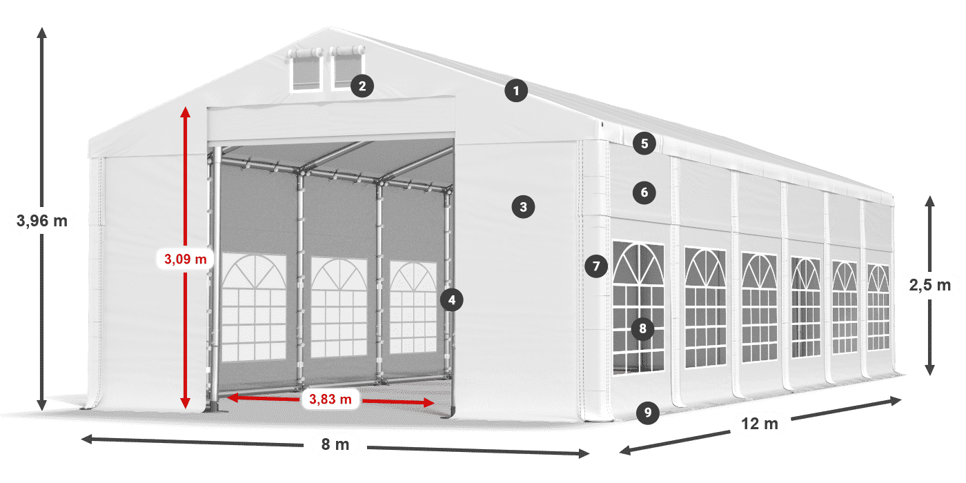 Krov: SD 560 PVC Zidovi: FR 620 PVC legenda 2,5 m