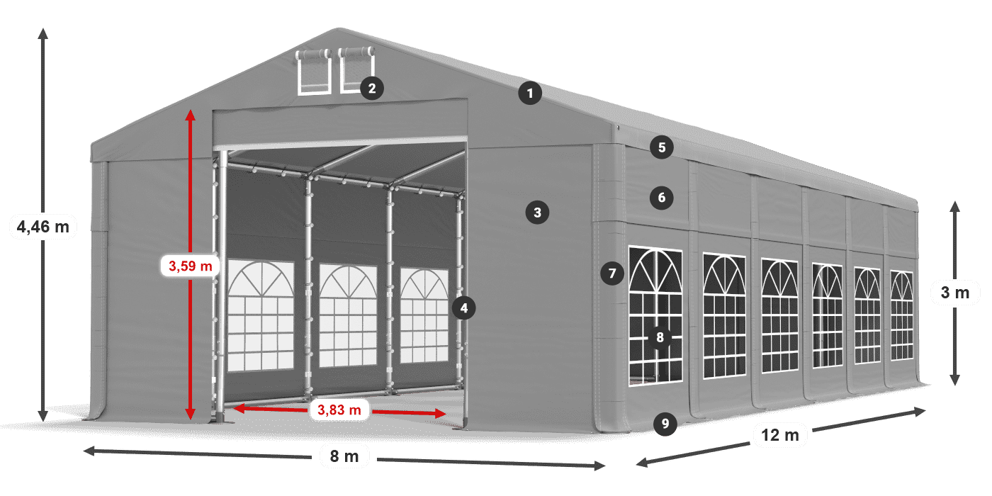 Krov: FR 620 PVC Zidovi: SD 500 PVC Legenda od 3 m
