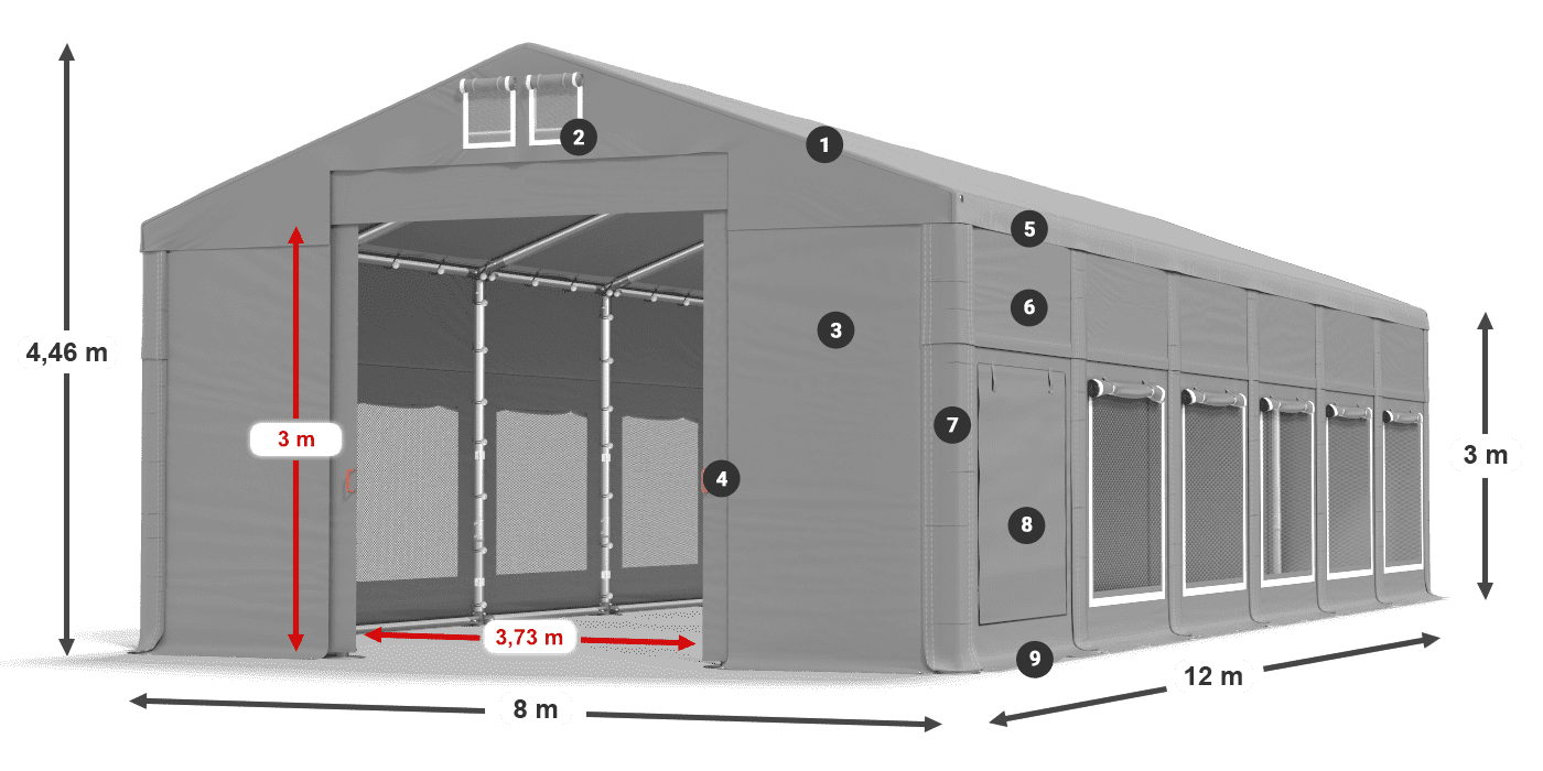 Krov: FR 620 PVC Zidovi: SD 500 PVC Legenda od 3 m
