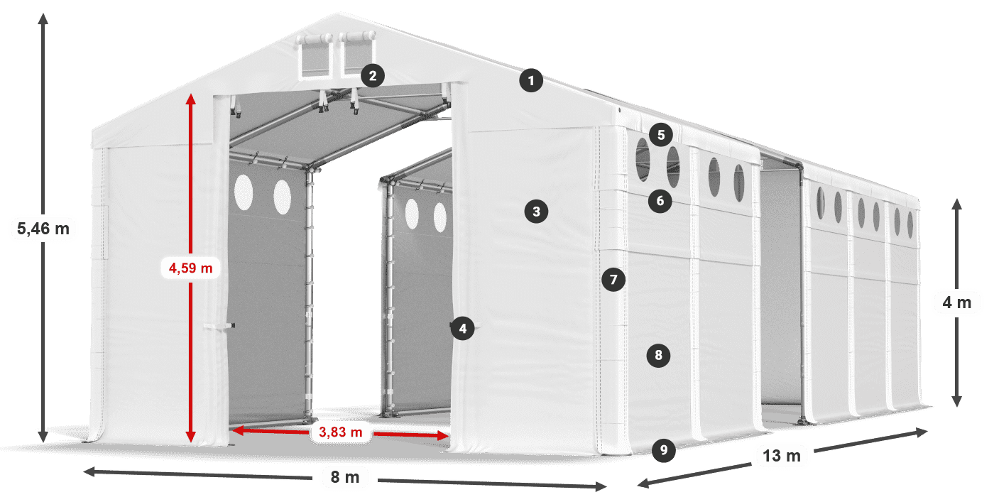 Krov: FR 620 PVC Zidovi: SD O 500 PVC Legenda od 4 m