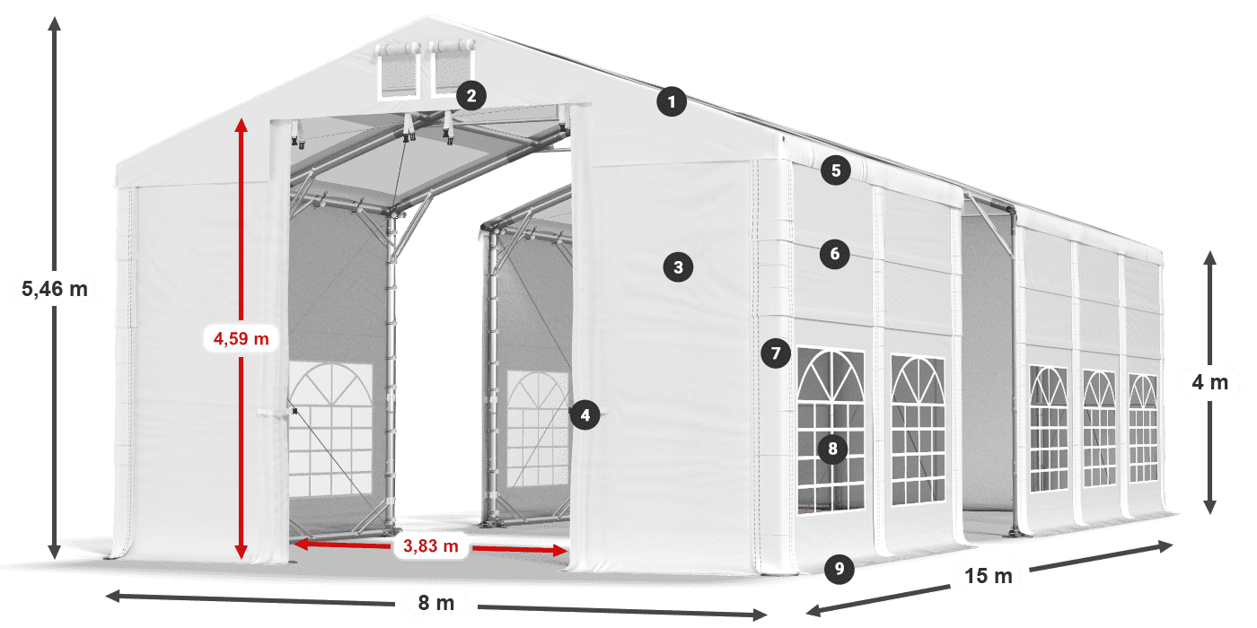 Krov: MS T 580 PVC Zidovi: SD 500 I PVC 4m legenda