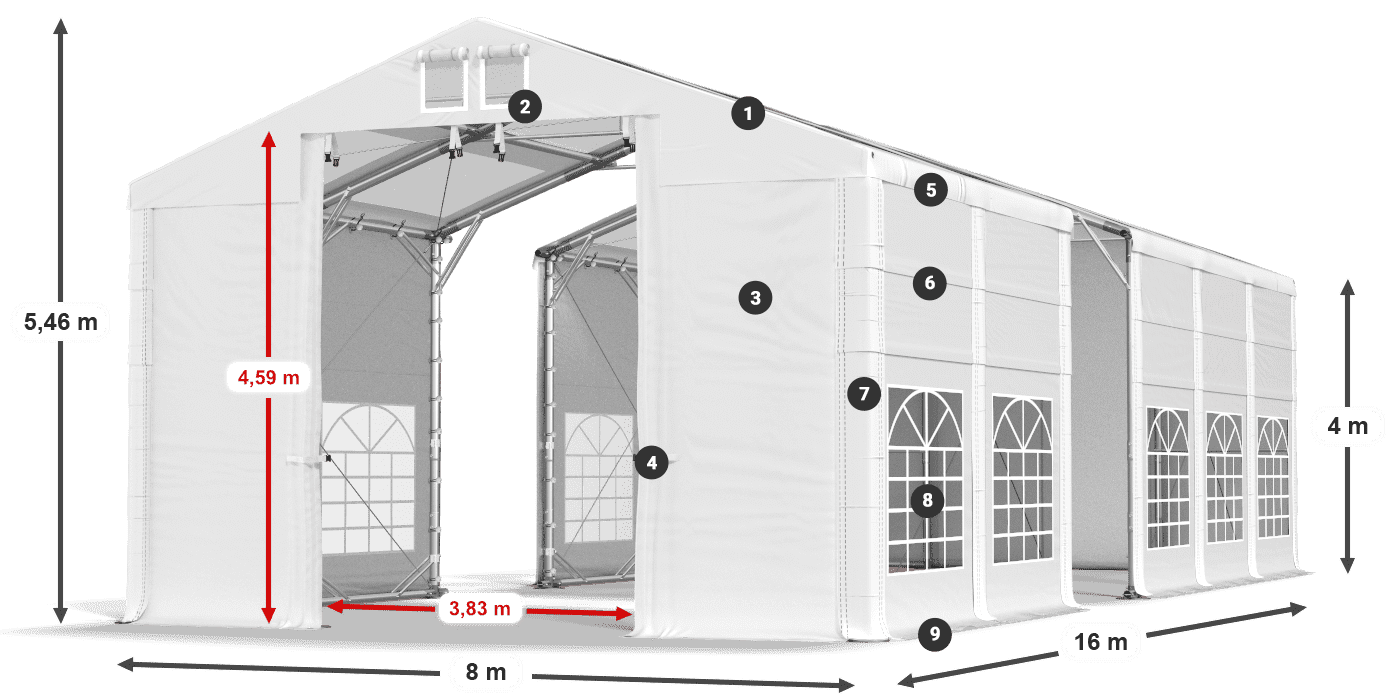 Krov: MS T 580 PVC Zidovi: SD 500 I PVC 4m legenda