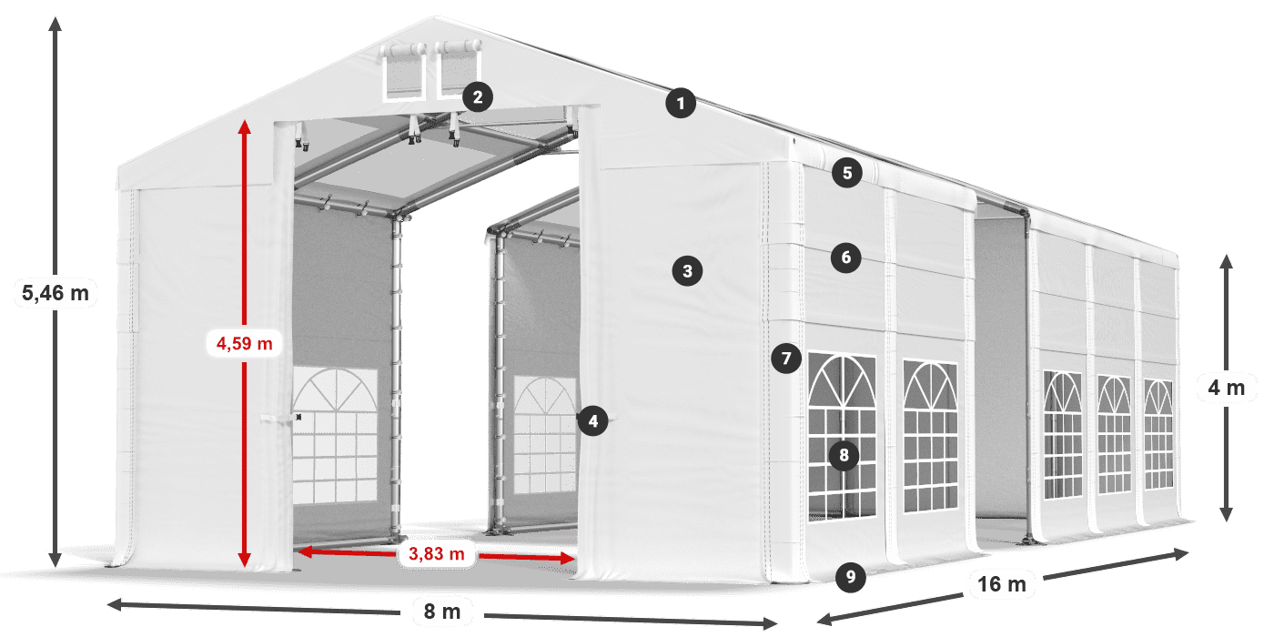 Krov: MS T 580 PVC Zidovi: SD 500 I PVC 4m legenda