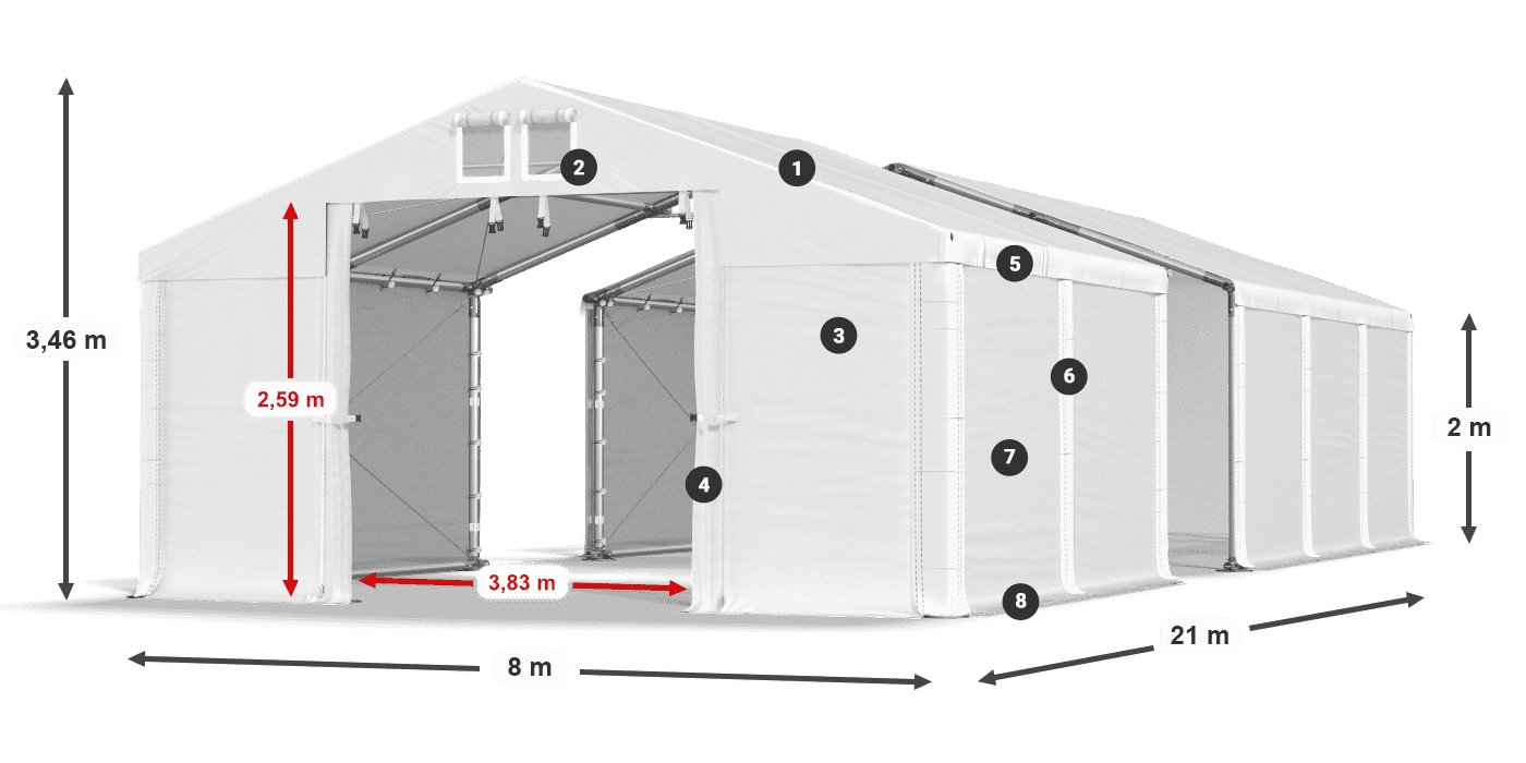 Krov: FR 620 PVC Zidovi: SD 500 PVC Legenda od 2 m