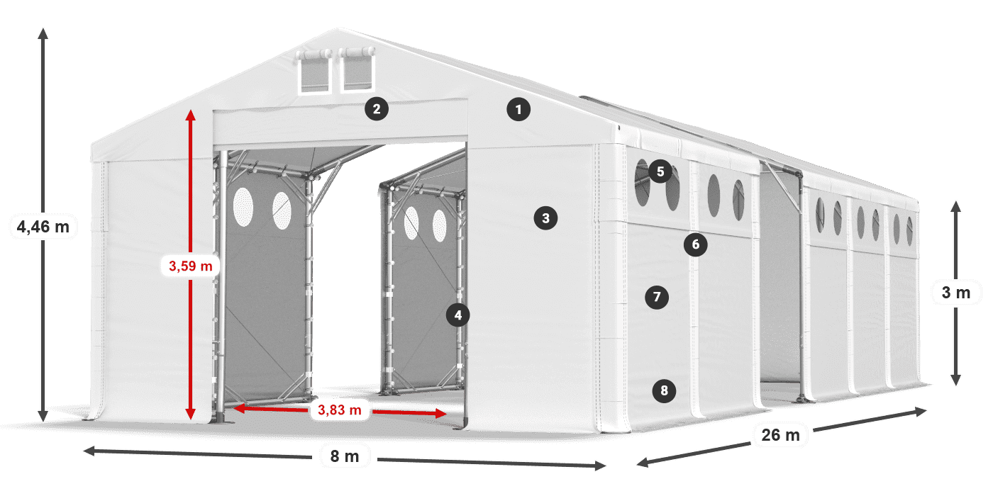 Krov: FR 620 PVC Zidovi: SD O 500 PVC Legenda od 3 m