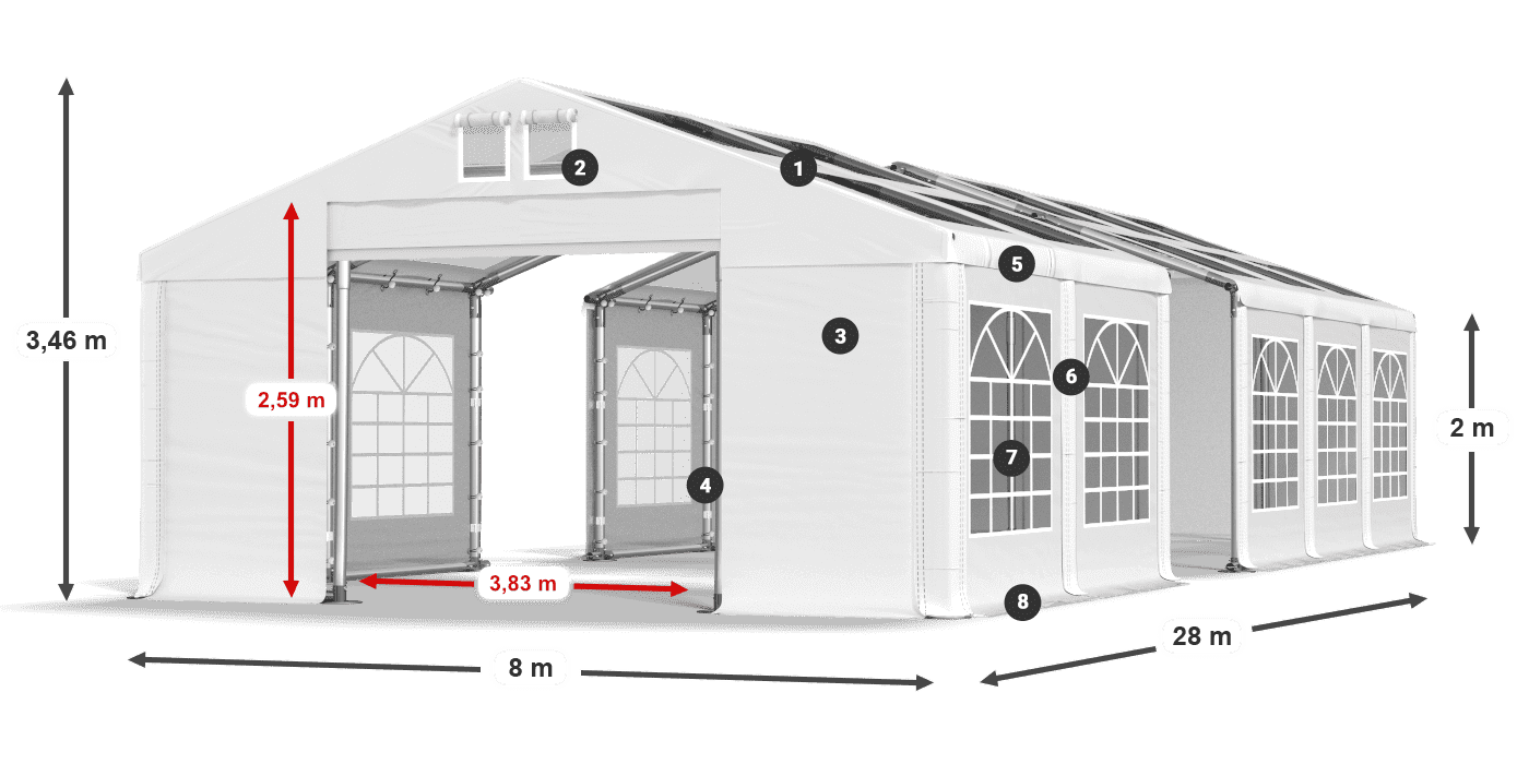 Krov: MS 580 PVC Zidovi: SD 500 PVC Legenda od 2 m