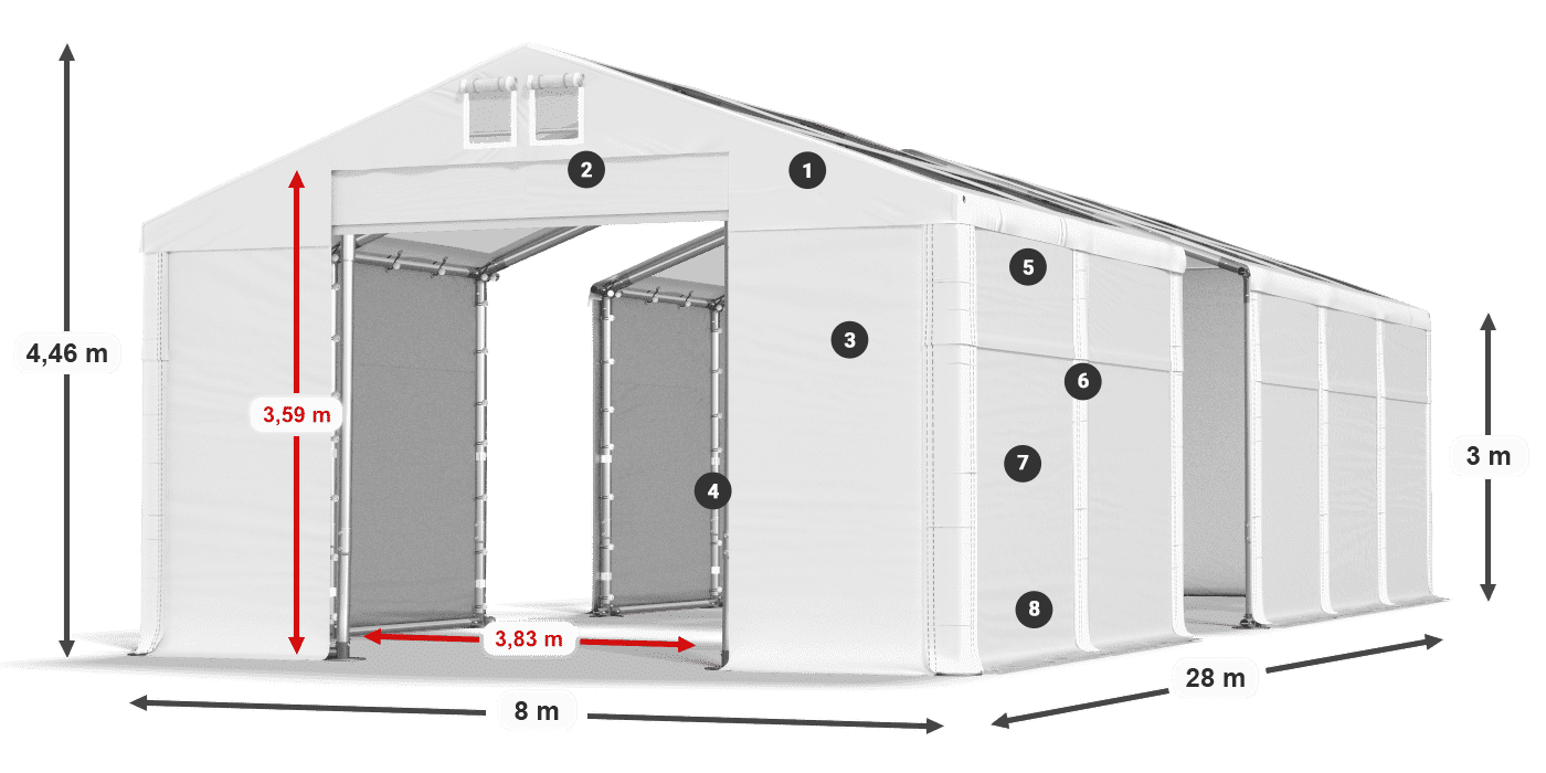 Krov: MS T 580 PVC Zidovi: FR 620 PVC Legenda od 3 m