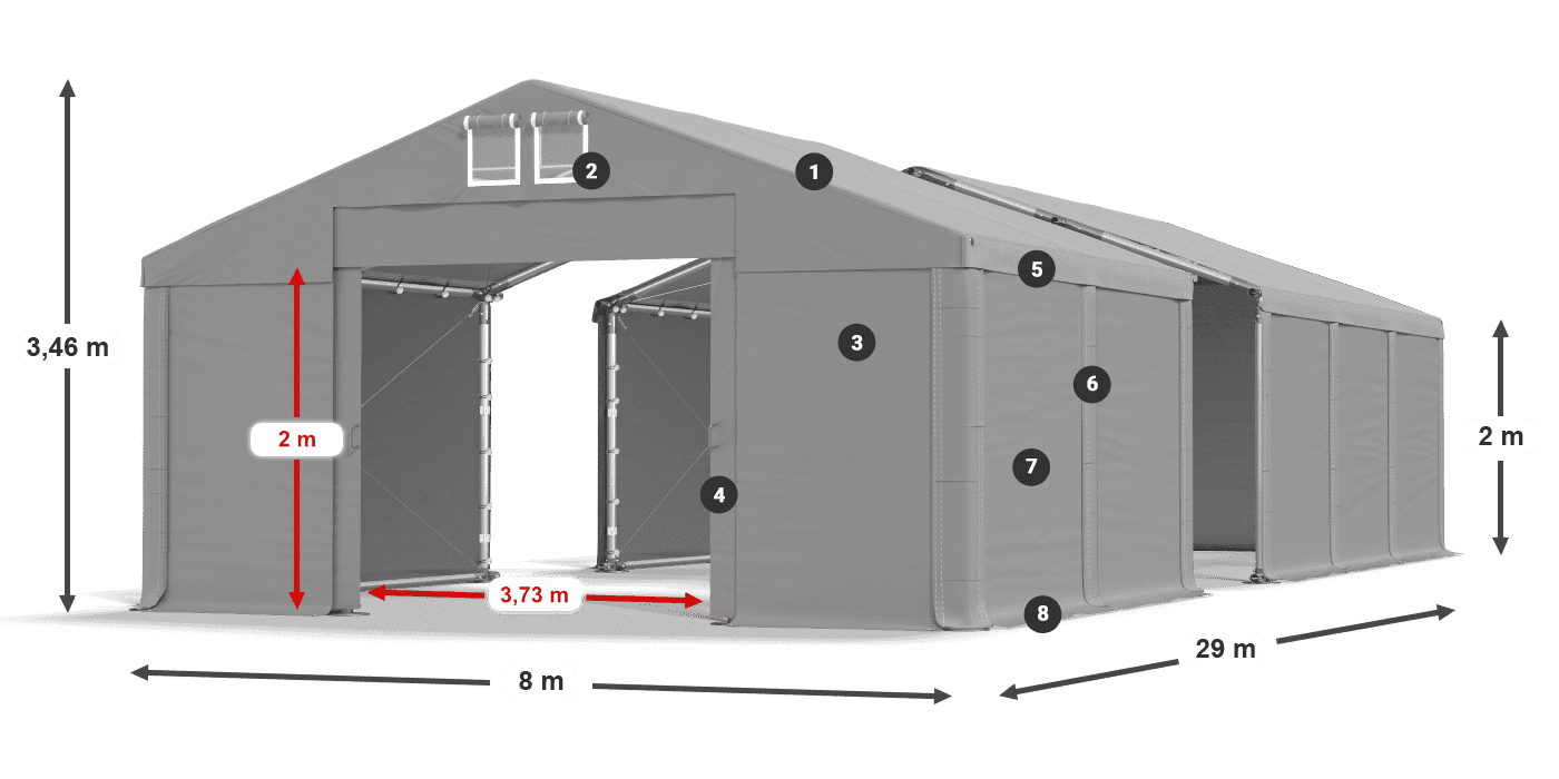 Krov: FR 620 PVC Zidovi: SD 500 PVC Legenda od 2 m