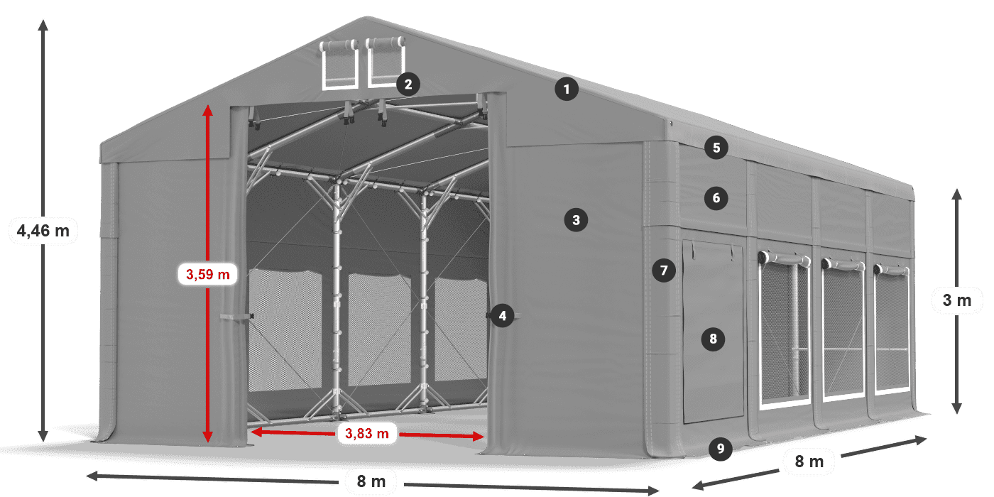 Krov: FR 620 PVC Zidovi: SD 500 PVC Legenda od 3 m